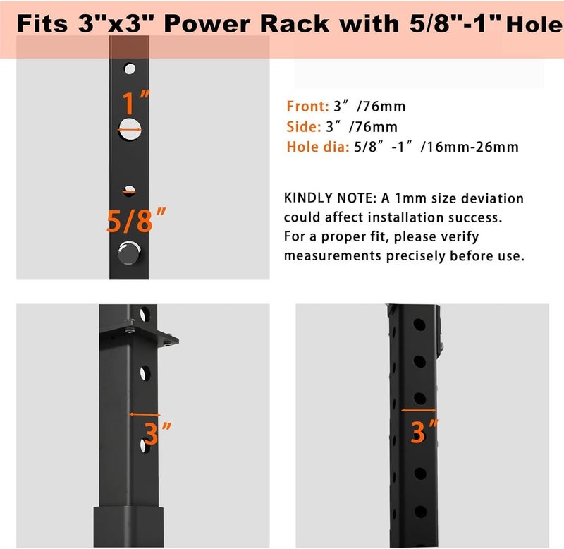 Lights Mountain Rack-Mounted Olympic Barbell Holder for 2x2 & 2x3 Power Racks, No Drilling Required – Heavy-Duty Steel Storage with Protective Padding, Space-Saving Gym Equipment - Image 2
